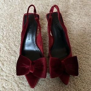 Sling back velvet shoes- worn once